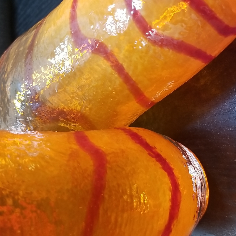 Hand Blown Orange & Red Swirl Large Tumblers - Picture 9 of 11